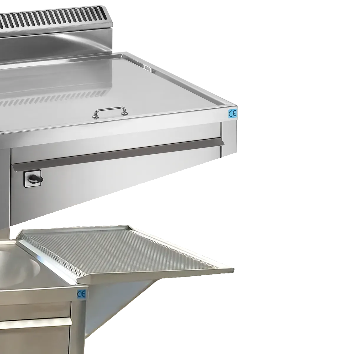 Churrera automática a gas NTGAS CG80 con tapa y escurrefritos