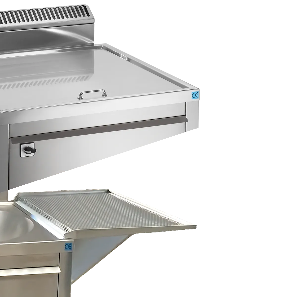 Churrera automática a gas NTGAS CG80 con tapa y escurrefritos