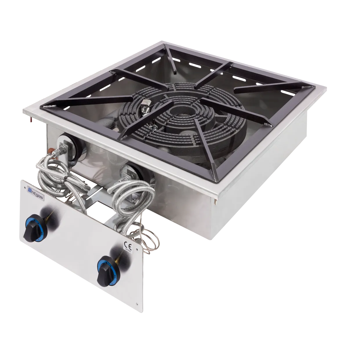 Módulo de cocina a gas encastrable NTGAS con paellero, en acero inoxidable